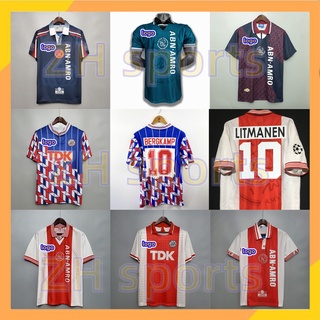 เสื้อกีฬาแขนสั้น ลายทีมเหย้า ajax 90 92 94 95 96 97 98 1990 สไตล์เรโทร