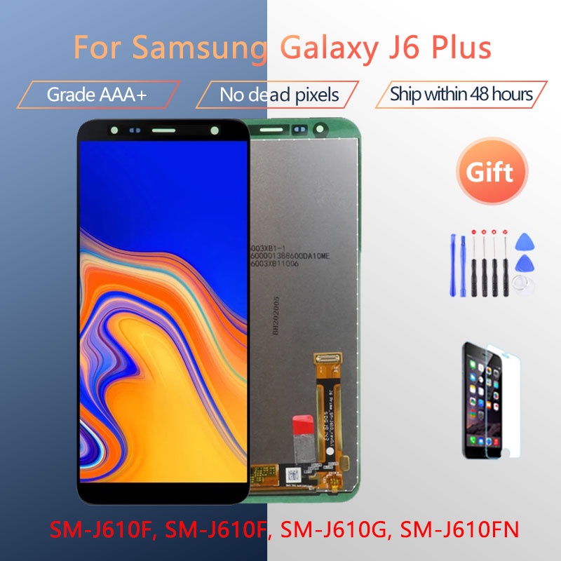 6.0 LCD J6 Plus สําหรับ Samsung Galaxy J6 + J610 J610F J610FN จอแสดงผล Touch Screen Digitizer Assemb