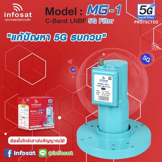 หัวรับสัญญาณจานดาวเทียม กรอง5G 2ชั้น อย่างดี  INFOSAT 1ขั้ว รุ่น MG-1