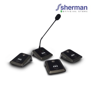 Sherman MIC440 Plus ชุดไมโครโฟนห้องประชุมแบบตั้งโต๊ะ ไมค์ประชุมไร้สาย 4 ตัว ใช้พร้อมกันได้ 20 ชุด