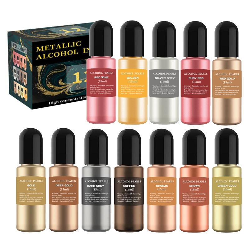 #สีแอลกอฮอล์เมทัลลิก #เม็ดสีเรซิ่น #ย้อมเรซิ่น #สีสันสดใส #ศิลปะเรซิน