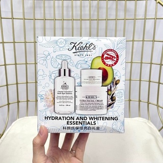 Kiehls Moisturizing Brightening Three-Piece Brightening Serum100ml High Moisturizing Cream 125ml Avocado Eye Cream 28ml เซรั่มบํารุงรอบดวงตา ให้ความชุ่มชื้น 100 มล. 125 มล. 28 มล.