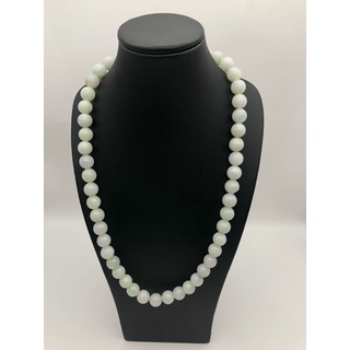 100% Natural White Light Green Jade Beaded Necklace / Top High Quality Jade / Beautiful Jade Necklace Jewelry.