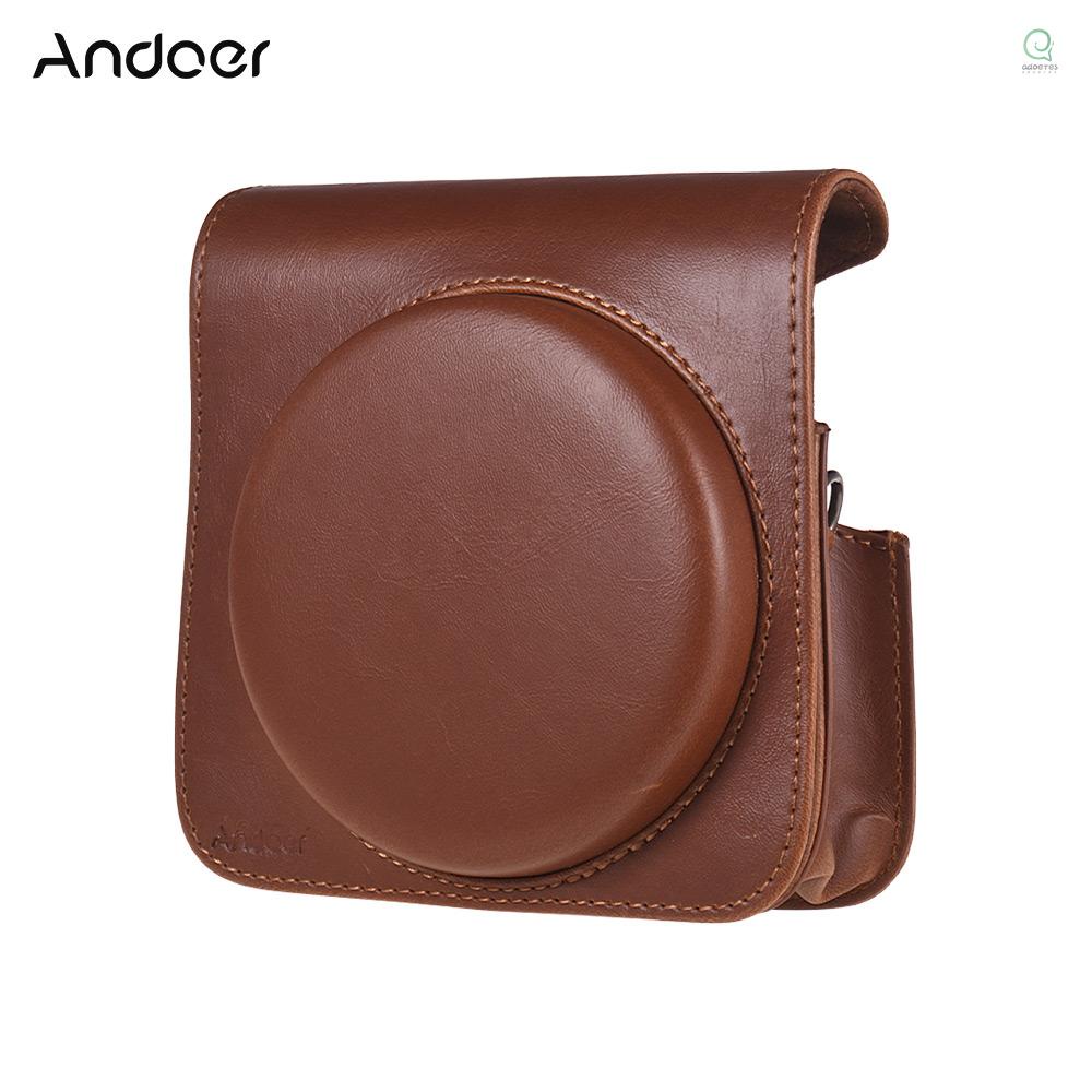 Andoer Protective Case PU Leather Bag with Adjustable Strap for Fujifilm Instax Square SQ6 Instant F