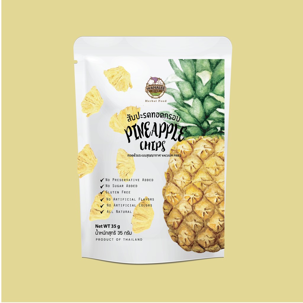 WANALEE - Pineapple chips สับปะรดทอดกรอบ ภูแล