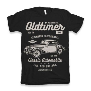 เสื้อคู่วินเทจ - Oldtimerบุรุษรถจักรยานยนต์ความเร็วโรงรถเต็มคาเฟ่แข่งLsเสื้อยืด