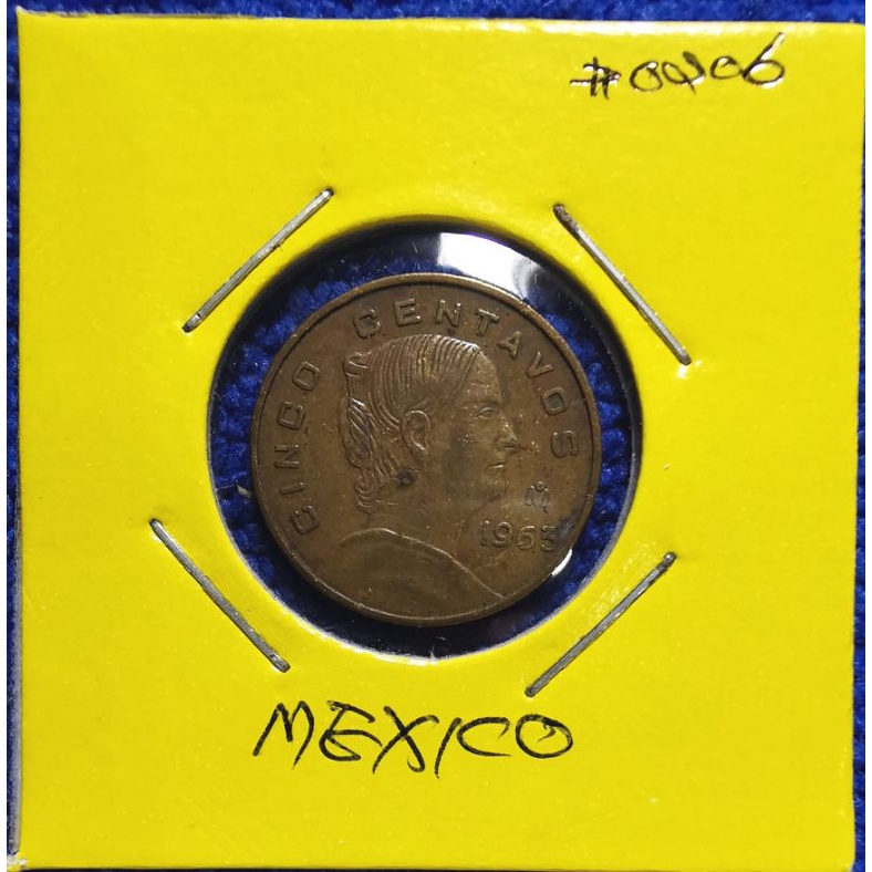 เหรียญ​หมุนเวียน​ เม็กซิโก​ Mexico​ 5 Centavos​ ใช้แล้ว​ #​0206