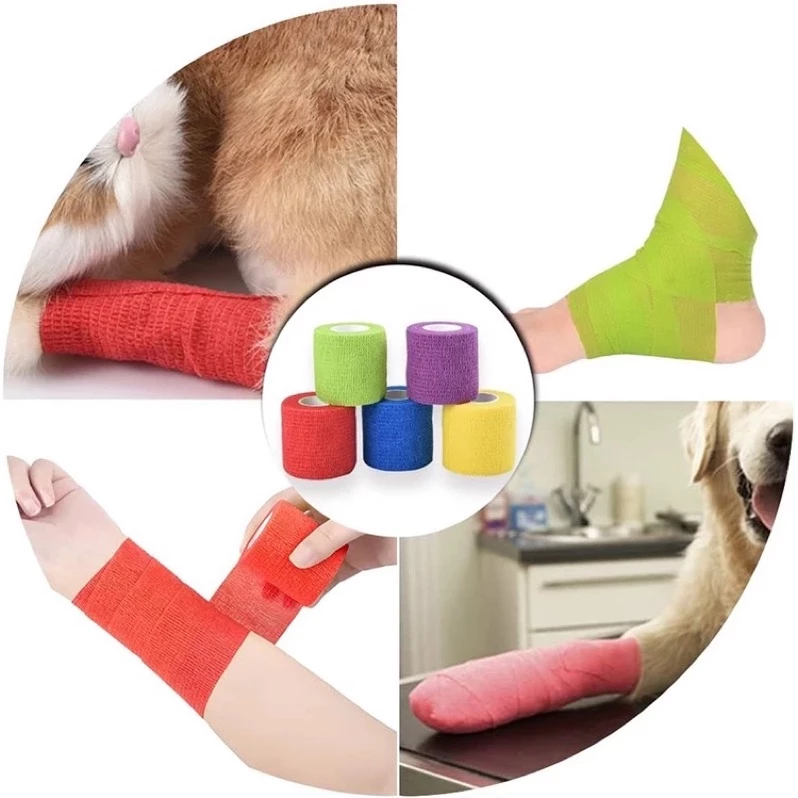 ถูก ส่งเร็ว จากไทยไม่ต้องรอ🔥Cohesive bandage อย่างดี โคแบนสัตว์เลี้ยง  1 2 3 นิ้ว ผ้าล็อค ผ้าพันแผล เทปพันแผลแบบยืดหยุ่น thumbnail 7