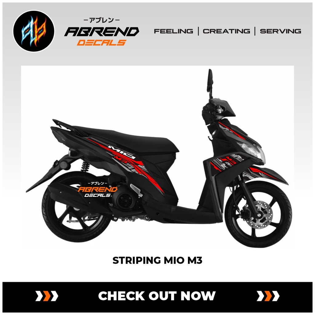 Mio M3 Striping Robotic Graphics / Yamaha Mio M3 Motorcycle Stickers Custom Design / Stock Decals