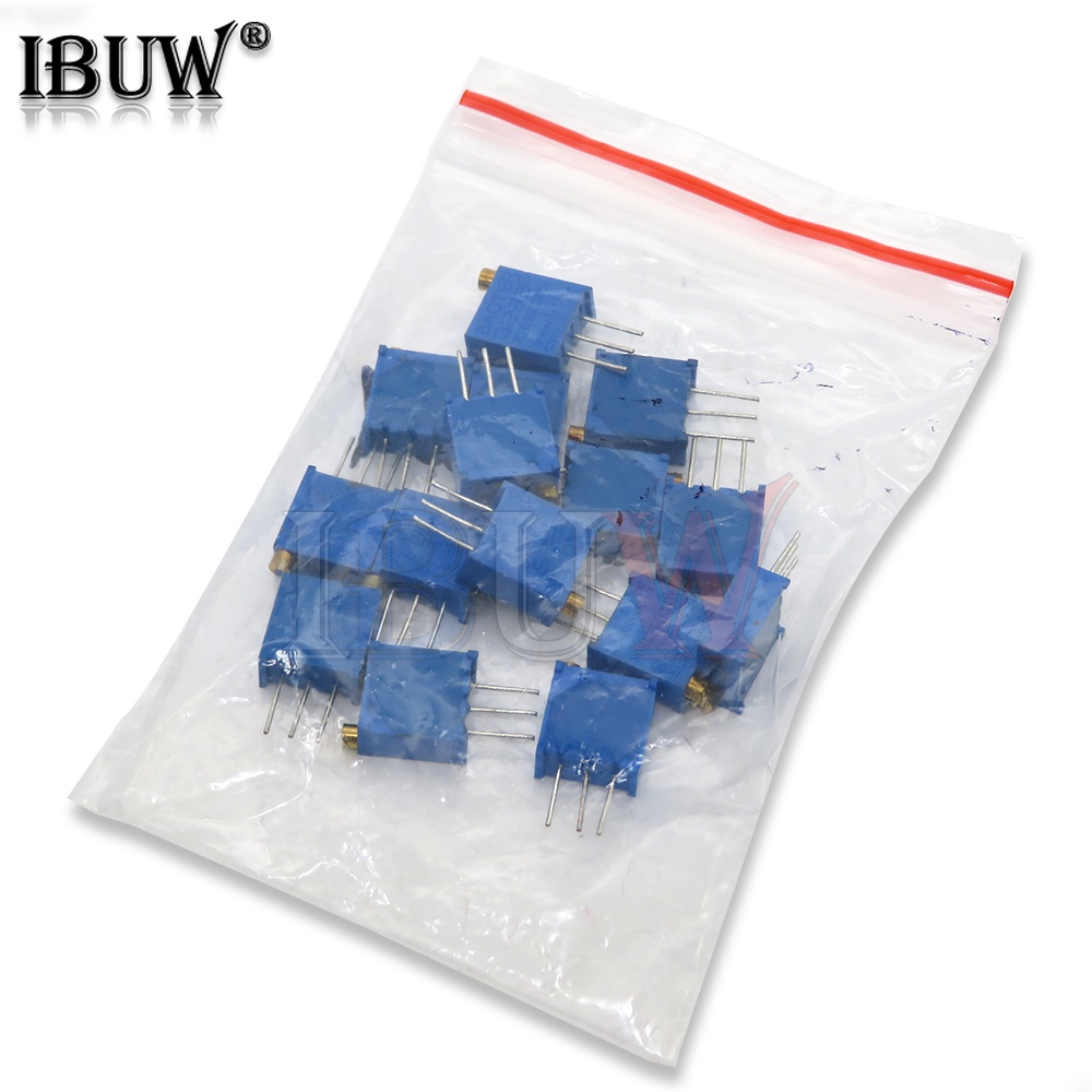 15 ชิ้น/ล็อต 3296 3296w 100 โอห์ม ~ 2M โอห์ม 0.5w ตัวต้านทานตัวแปร MultiTurn trimmer ปรับความแม่นยํา