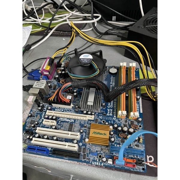 [มือ2] เมนบอร์ด Asrock ConRoe1333-DVI/H LGA775 + CPU Core 2 4300 1.8Ghz + Ram DDR2 Bus667 1GBx2 Mainboard Socket 775