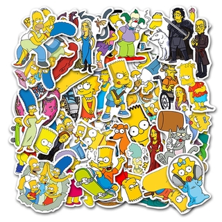 สติกเกอร์ ลายการ์ตูน Simpson กันน้ำ 50 ชิ้น / ชุด