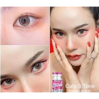 พร้อมส่ง คอนแทคเลนส์ Wink : Cafe​ 3​ Tone​ เทา/น้ำตาล สีไหนก็สวย หวานละมุนสุด ราคาถูก บิ๊กอาย ตาหวาน