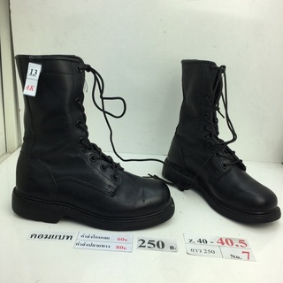 รองเท้าคอมแบท Combat shoes หนังสีดำ สภาพดี ทรงสวย มือสอง คัดเกรด ของนอก เกาหลี