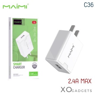 MAIMI C36 หัวชาร์จบ้าน 2.4AMAX /1USB (โรงงานผลิตเดียวกับremax) หัวชาร์ท หัวชาร์จ หัวชาร์ทบ้าน1ช่อง ชาร์ทบ้าน หัวชาร์ทบ้า