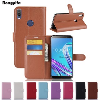 Asus Zenfone Max Pro ZB601KL M1 ZB555KL Case Litchi Leather Wallet Stand Holder