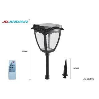 โคมไฟโซล่าเซลล์ หัวJD-X90 ใช้พลังงานแสงอาทิตย์ ไม่เสียค่าไฟ กันน้ำ RGB 16 สี ใช้รีโมทเปลี่ยนสีได้