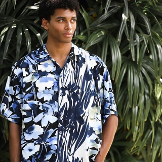 เสื้อฮาวาย JAMS WORLD / STARRY NIGHT 100% RAYON MADE IN HAWAII,USA