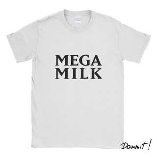 ผ้าฝ้ายคอกลมเสื้อยืด พิมพ์ลาย Mega Milk Dammit90sfrom S-4XL