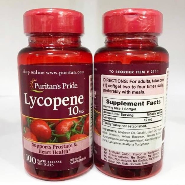 Puritan's Pride Lycopene 10mg. 100Softgels