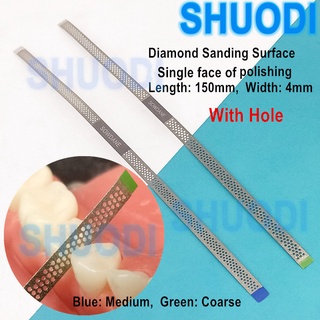 Single Side of  Dental Metal Polishing Stick Strip with Diamond Sanding Surface with hole