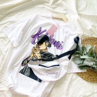 เสื้อโอเวอร์ไซต์+แถมกระเป๋า 🚌สกรีนลาย Swag