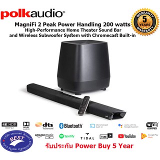 Polk Audio MagniFi 2 High-Performance Home Theater Sound Bar and Wireless Subwoofer System with Chromecast Built-in