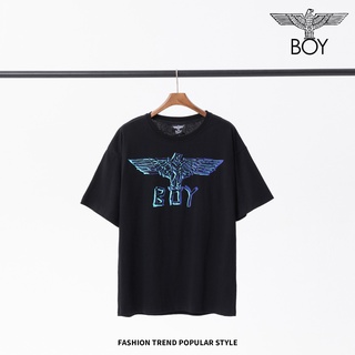 Boy- เสื้อยืดลําลอง แขนสั้น ทรงหลวม แฟชั่นสําหรับผู้ชาย และผู้หญิง