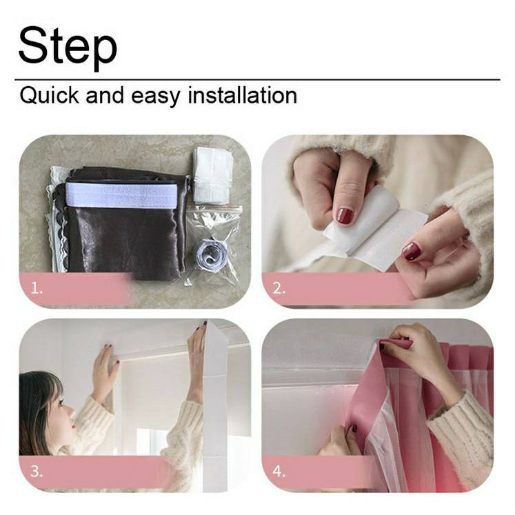 แนะนำ ผ้าม่าน ผ้าม่าน2ชั้น ทึบแสง กันร้อน ป้องกันUV (แถมอุปกรณ์ติดตั้ง+สายรัด) ไม่เจาะผนัง ไม่ต้องใช้ราว ใครก็ติดเองได้ พร้อมส่งทันที ราคาพิเศษ มีเก็บเงินปลายทาง