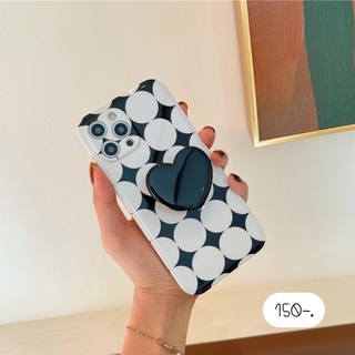 [ พร้อมส่ง ] เคสแถมที่ติด เคสแถามไอริง เคสแถมGriptok 🖤เคสลายขาวดำ+holder หัวใจดำ