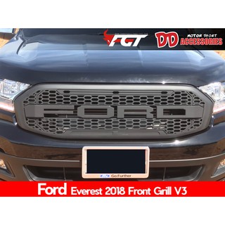 กระจังหน้า Ford Everest 2018 V3 (สกรีน Ford) ดำด้าน