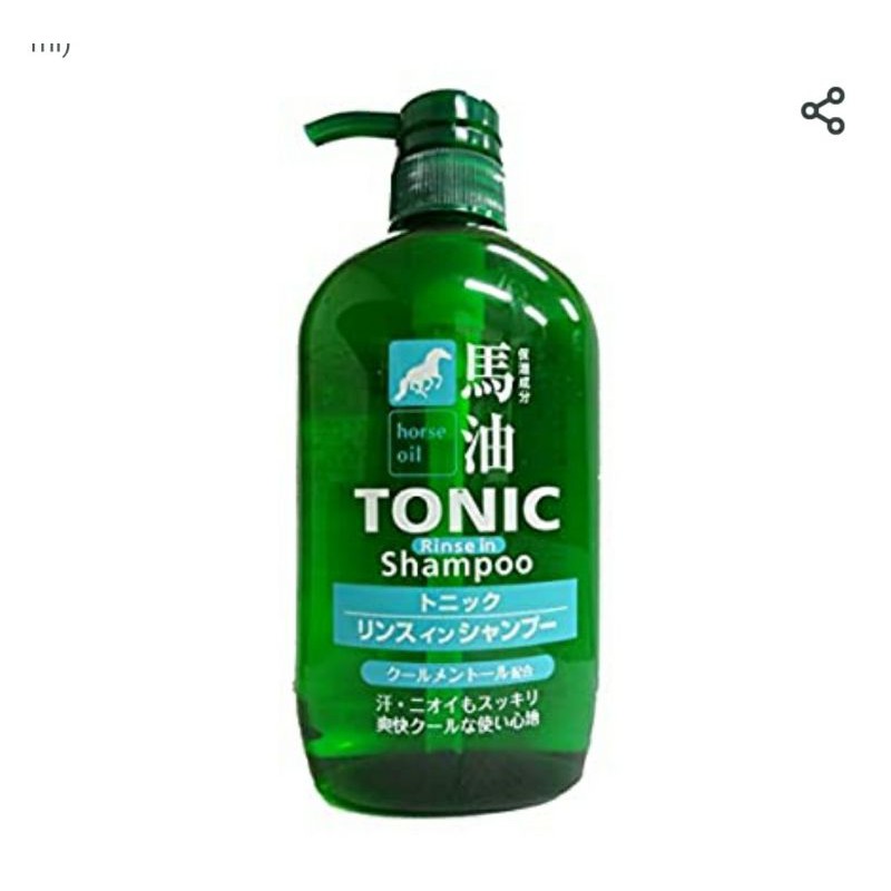 Horse Oil Tonic Rinse In Shampoo แชมพูโทนิก น้ำมันม้าญี่ปุ่น ไม่มีซิลิโคน (600 ml)