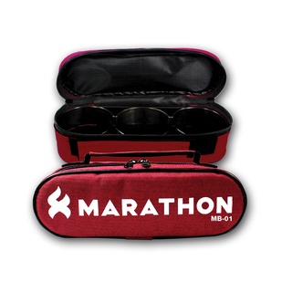 MARATHON กระเป๋าเปตอง MB-01 สีแดง กระเป๋าใส่ลูกเปตอง กระเป๋าผ้าสีแดง มีโครงบล๊อกพลาสติก