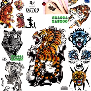 แทททู 4ใบ100บาท เสือ สิงโต รอยสักชั่วคราว tattoo