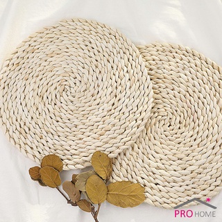 วัสดุธรรมชาติ ที่รองจาน รองแก้ว สานทรงกลม แผ่นรองหม้อสานจากต้น กก Corn husk woven placemat