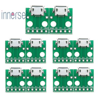 (innerset) micro usb to dip อะแดปเตอร์เชื่อมต่อ 5 pin female b type pcb แปลงสายเคเบิ้ล