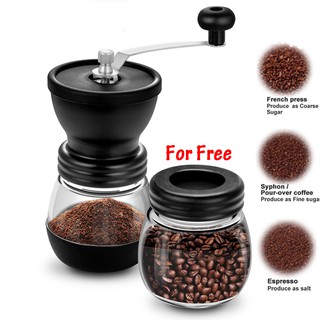 เครื่องบดกาแฟวินเทจ Coffee Bean Grinder คู่มือเครื่องบดกาแฟพร้อม Storage Jar idealshop6