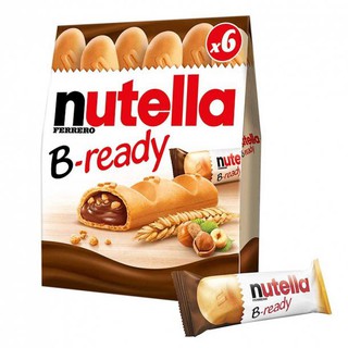 Nutella B-Ready 132g Pack of 6 นูเทลล่า บี-เรดดี้ เวเฟอร์สอดไส้ช็อคโกแลตผสมเฮเซลนัท