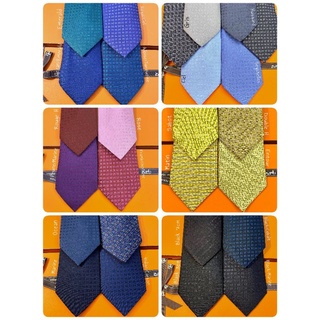 แท้ 100% New HERMES Necktie เนคไท (เนคไทแบรนด์เนม)