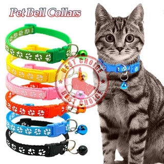 ปลอกคอสัตว์เลี้ยง ปลอกคอสุนัข หมา ปลอกคอแมว bell collar มี12สี ปรับขนาดได้ (ลายอุ้งเท้าแฟชั่น)🔥พร้อมส่ง🔥 bc99