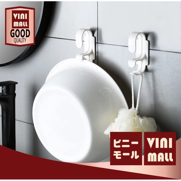 【VINIMALL คุณภาพดี】CTN120 ที่แขวนกะละมัง ติดผนัง ตะขอกาวในตัว รับน้ำหนักได้ดี ประหยัดพื้นที่ GH GJ