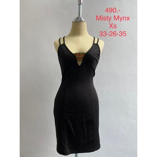 เดรสสั้น เดรสสายเดี่ยวสีดำเข้ารูป Misty Mynx SIZE XS