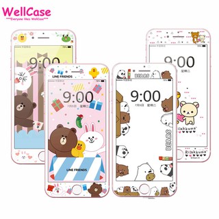 Cartoon We Bear Bear Soft Edge Screen Protector Tempered Glass iphone 6 6s 6plus 7 8 7plus 8plus Mickey Full Cover Film