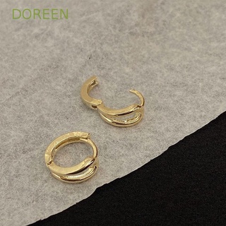 Doreen ต่างหูห่วง ผู้หญิง แฟชั่น กลวง โลหะ อารมณ์ หู หัวเข็มขัด
