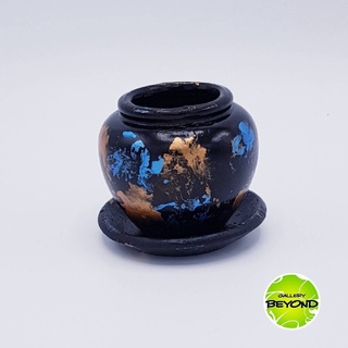 กระถางต้นไม้เพ้นท์สี (Art Plant Pots) - Golden Black (S size) - Handmade by Belgian Artist Paul De Blieck