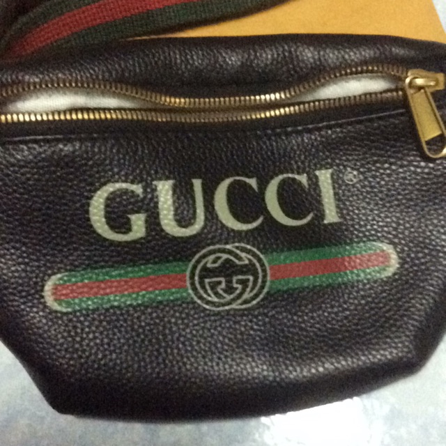 Gucci Print Leather Belt Bag#เทๆๆ 1700