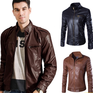 Men's motorcycle leather new style leather jacket Korean style slim leather jacket