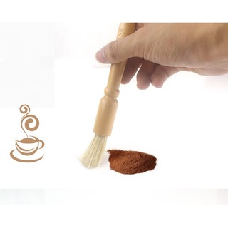 L-BEANS แปรงด้ามไม้ ทำความสะอาดผงกาแฟ แปรงปัดผงกาแฟ L-BEANS Wooden Handle Brush