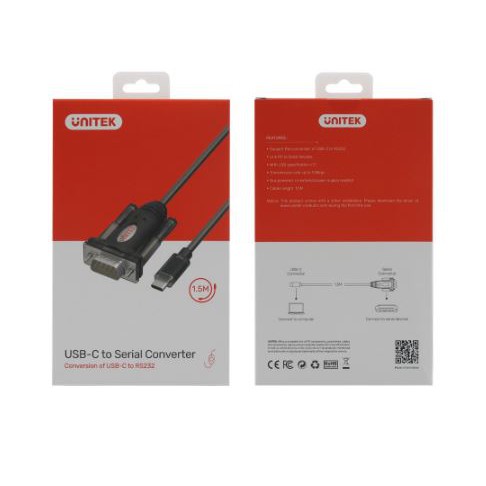 Unitek USB-C to Serial RS232 Adapter Converter y-1105k  y1105k