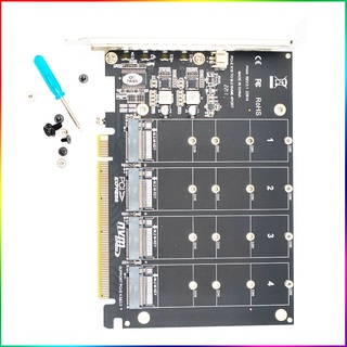 อะแดปเตอร์ PCIe x16 สําหรับ QUAD M-key M.2 NVMe SSD PCIe 1 ชิ้น